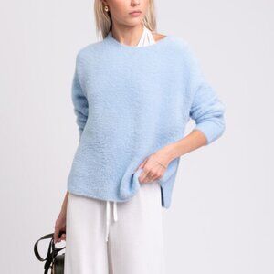 Snuggly-soft in baby blue! Michelle Mason "fur" sweater, M